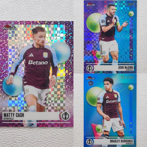 Topps Finest 阿斯顿维拉 卡什 麦金 伯罗斯 球星卡