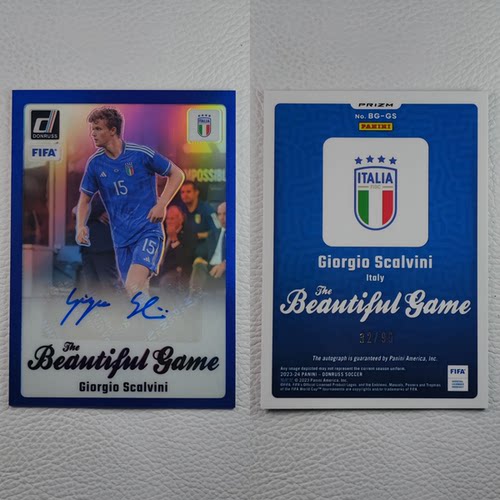 Panini Donruss 意大利 斯卡尔维尼 Scalvini 亲签 签字 球星卡