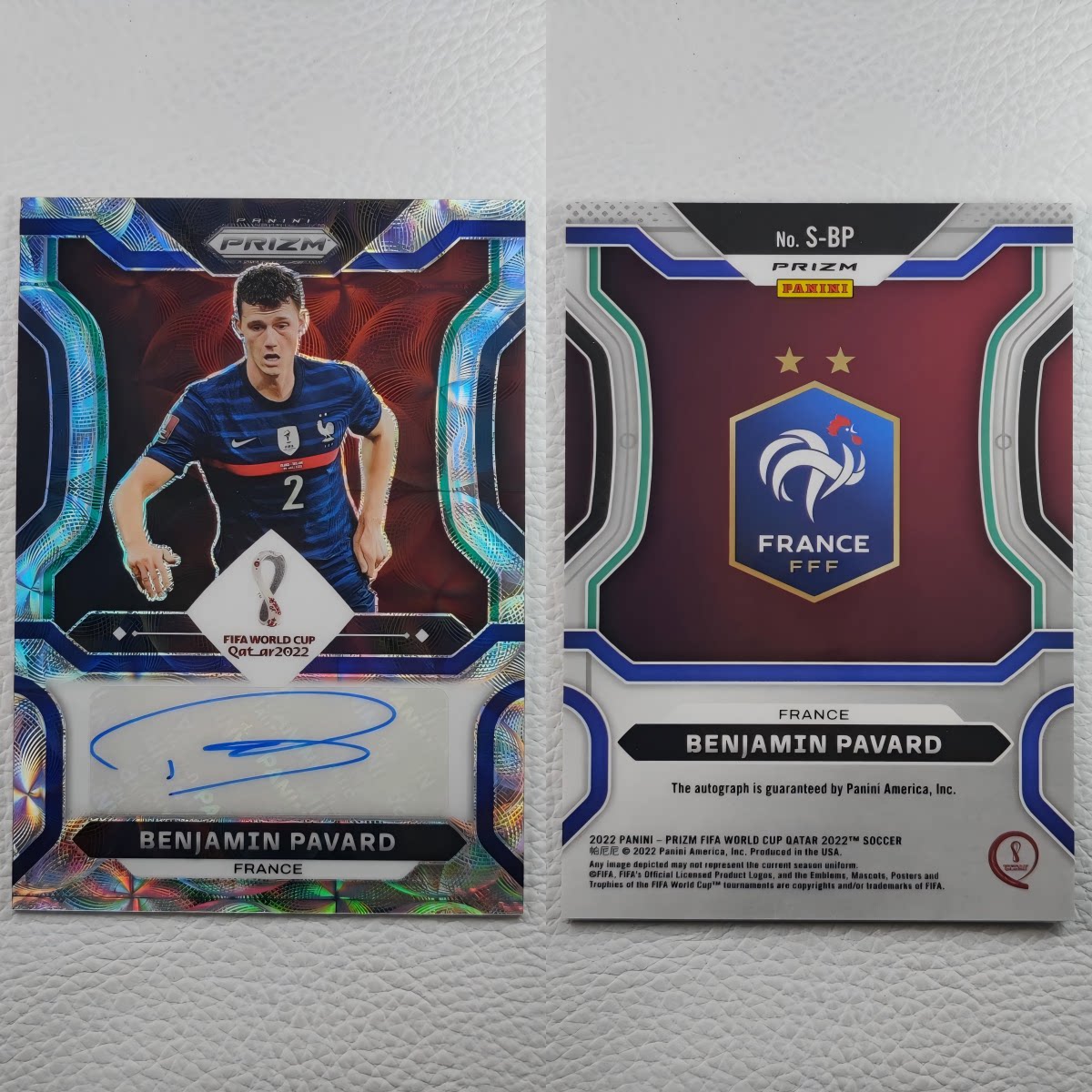 Panini 2022 世界杯Prizm 法国 帕瓦尔 亲笔签名签字 球星卡 礼物