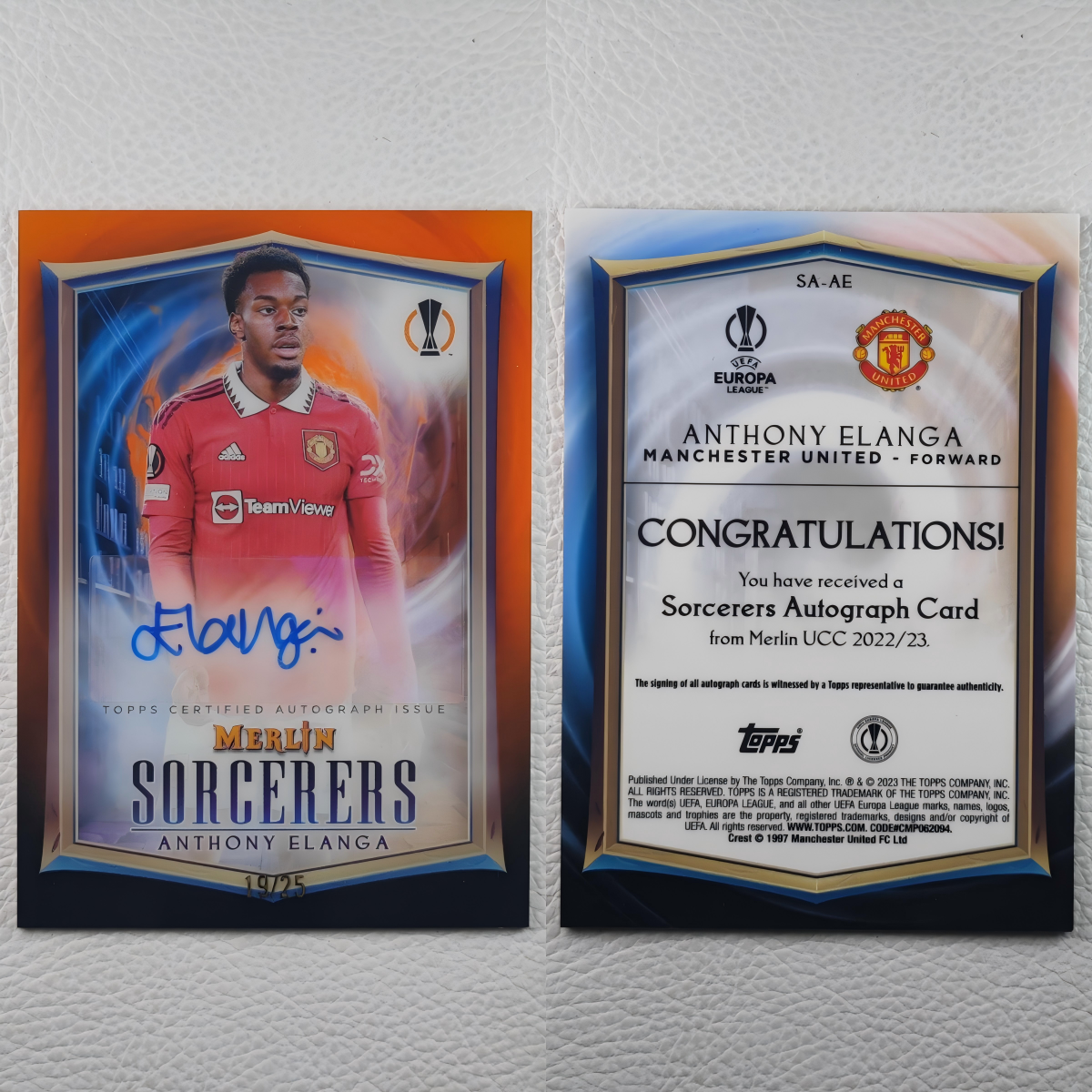 Topps Merlin 曼联 纽卡斯尔联 埃兰加 亲签 签字 球星卡周边礼物