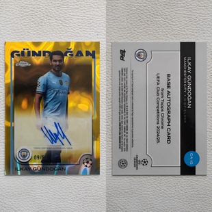 Topps Chrome 曼城 京多安 球员亲签 签字 签名 金熔岩 球星卡