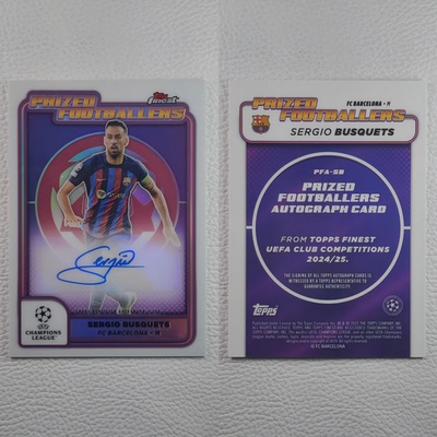 Topps Finest 巴塞罗那 布斯克茨 BUSQUETS 亲签 签字 球星卡礼物