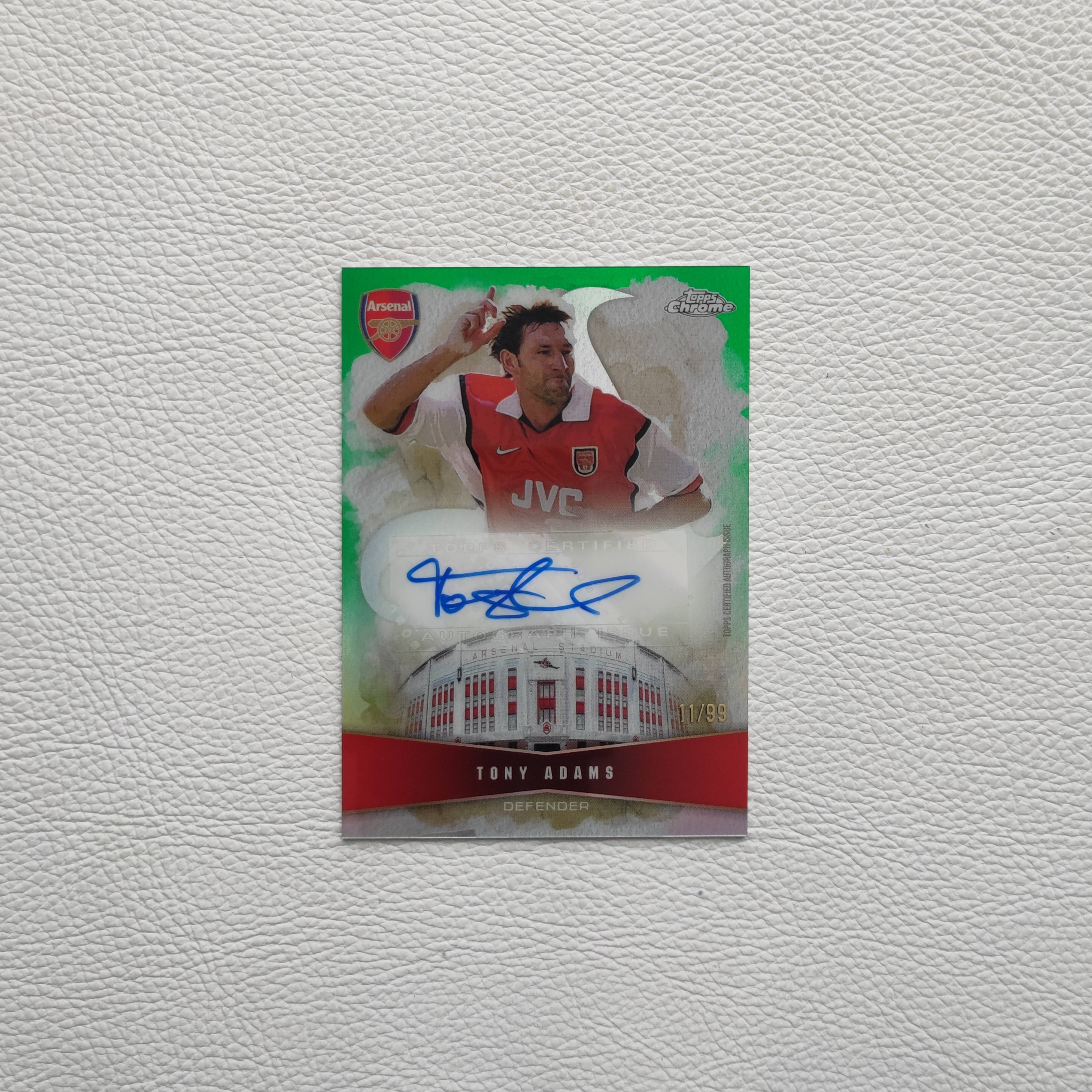Topps Chrome Arsenal 元年 亚当斯 亲签 签名 球星卡 周边 礼物
