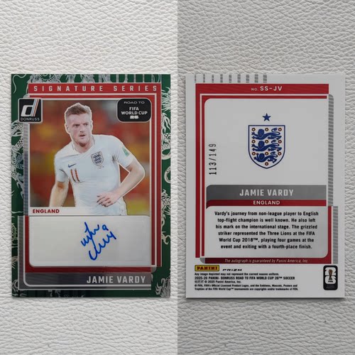 2026 Panini Donruss WORLD CUP ENGLAND JAMIE VARDY Auto Card