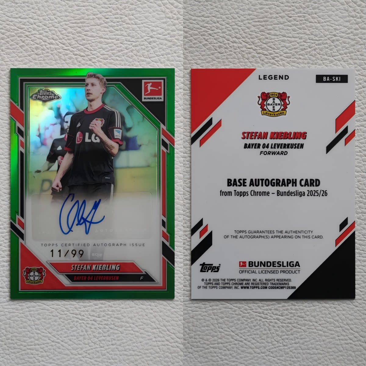 Topps 德甲Chrome 基斯林 同背 亲签 签名 签字 球星卡 周边 礼物
