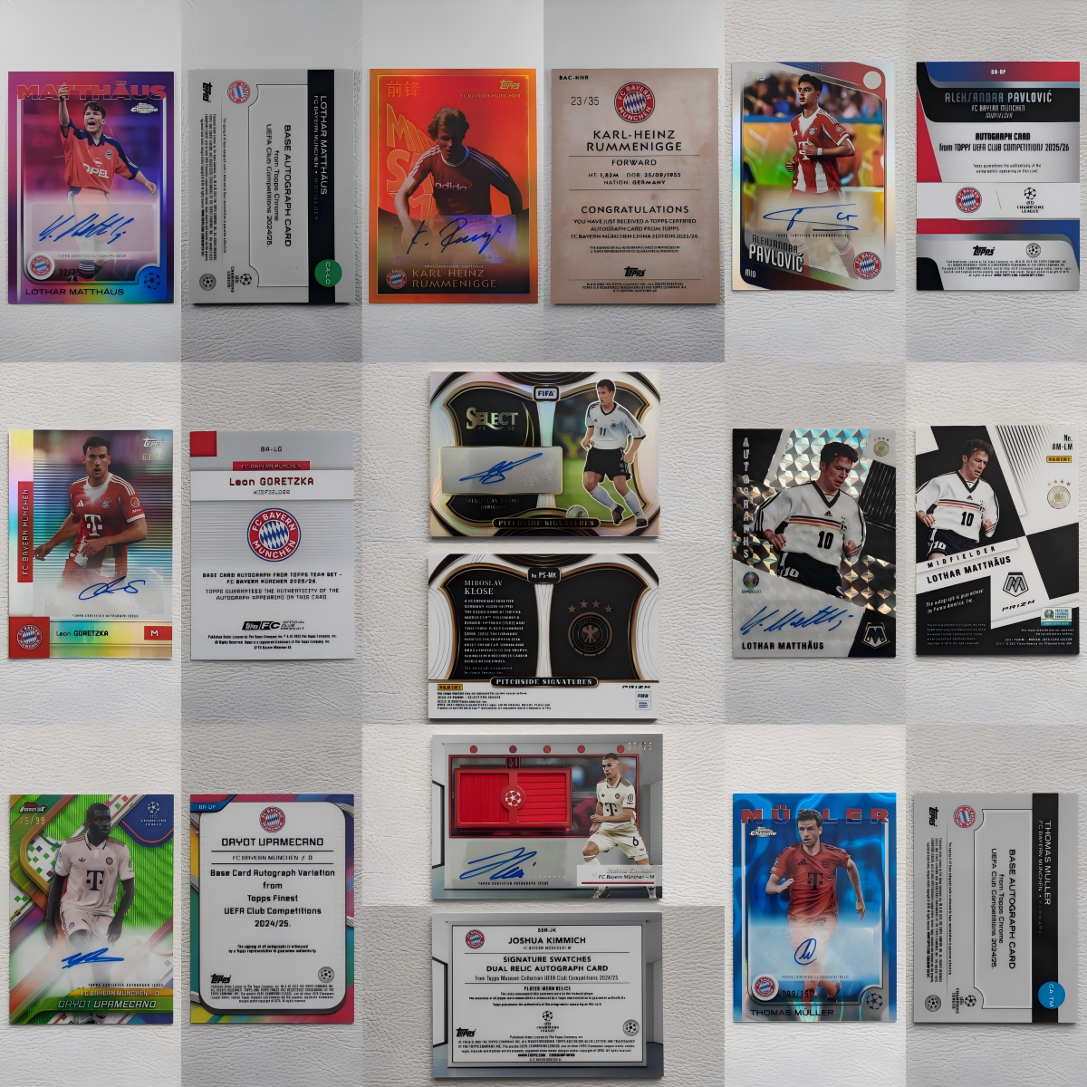 Topps PANINI 拜仁慕尼黑 穆勒 克洛泽 拉姆 亲签签名 球星卡礼物