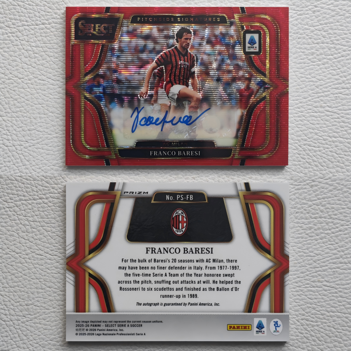 Panini  Select AC米兰 巴雷西 亲签 签名 签字 球星卡 周边 礼物
