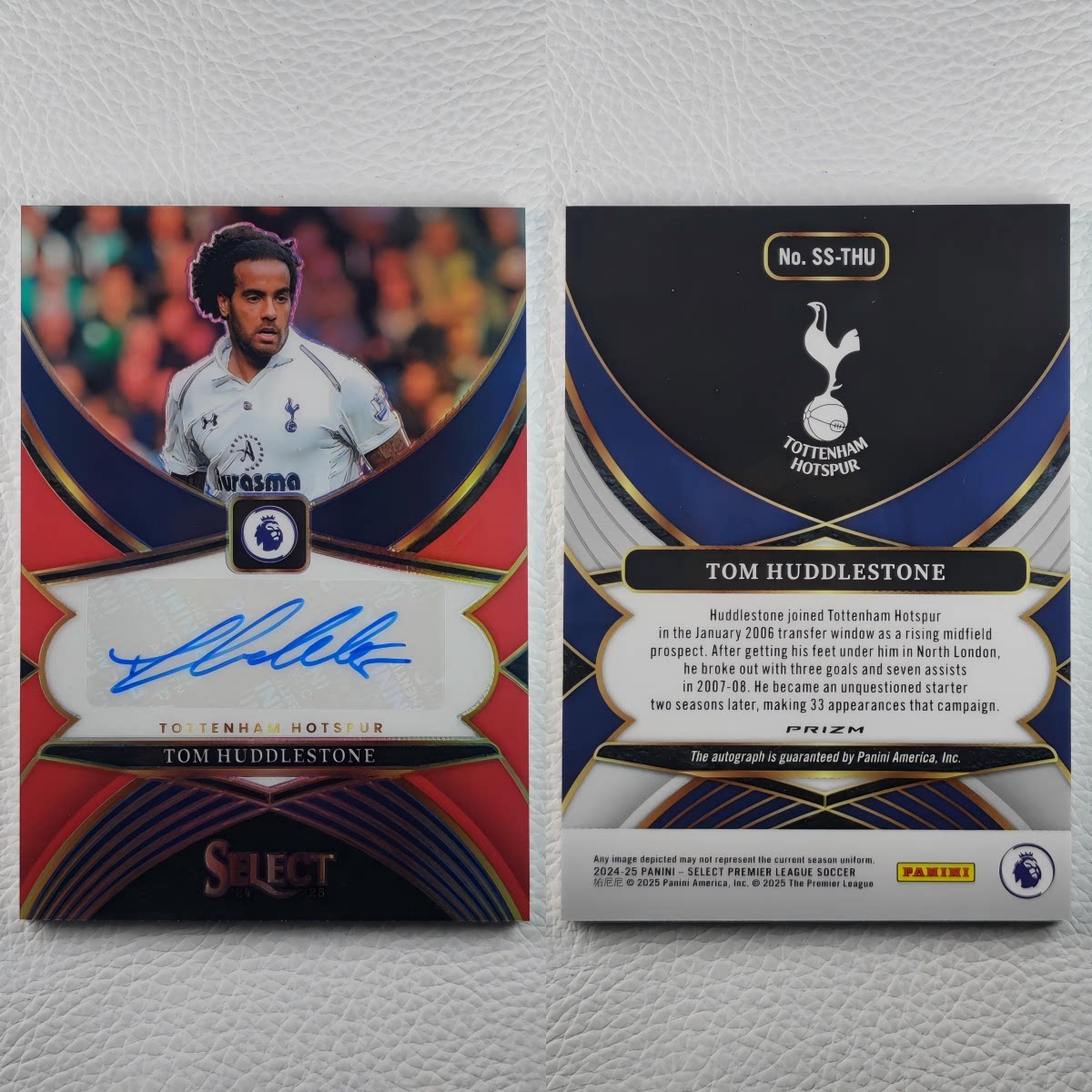 Panini 托特纳姆热刺 英格兰 赫德尔斯通 球员亲笔签名球星卡