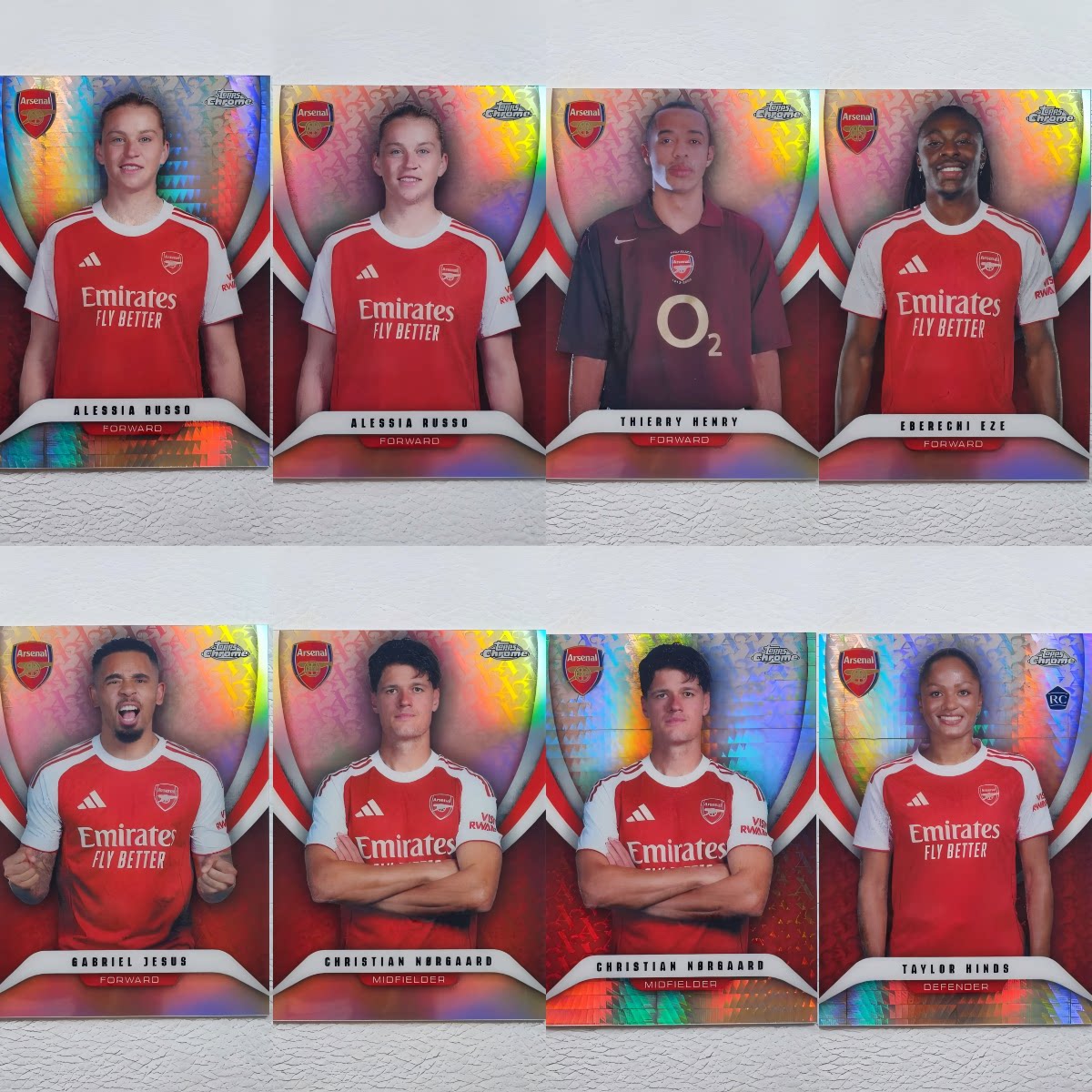 Topps Chrome Arsenal元年 亨利 埃泽 热苏斯 拉索 球星卡图片