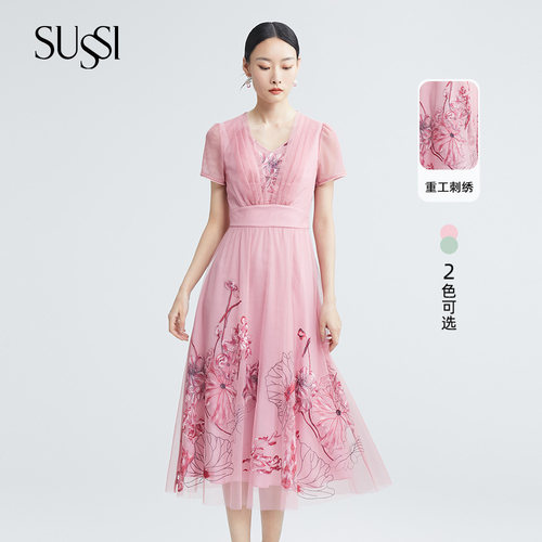 SUSSI/古色温柔风连衣裙