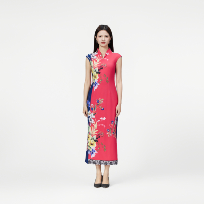 SUSSI/古色夏商场同款新年红装中国风旗袍连衣裙女新中式