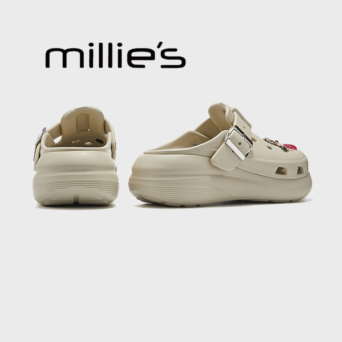 妙丽休闲厚底洞洞鞋女外穿防滑防臭沙滩鞋2026新款夏季包头凉拖鞋