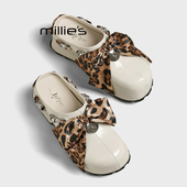 漆皮半拖鞋 妙丽增高厚底包头拖女春季 一脚蹬勃肯鞋 新款 MILLIE