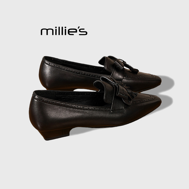 MILLIE'S/妙丽蝴蝶结小皮鞋