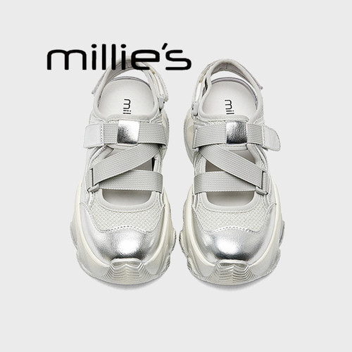 MILLIE'S/妙丽真皮厚底老爹鞋女