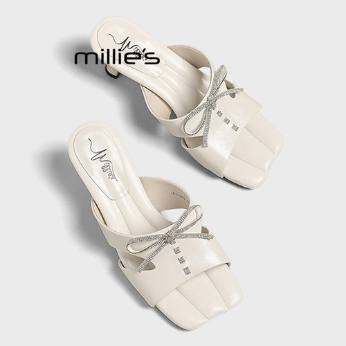 MILLIE'S/妙丽百搭气质高跟拖鞋