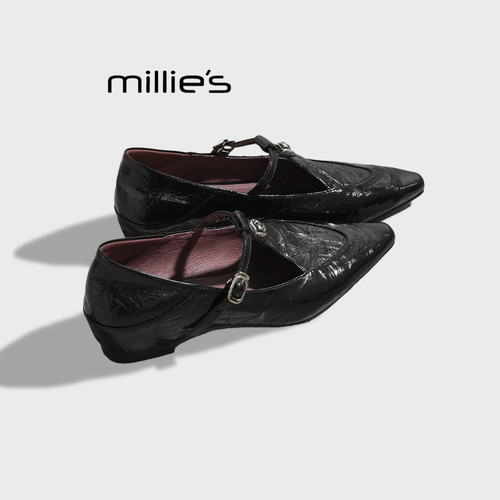 MILLIE'S/妙丽复古平底单鞋雨鞋