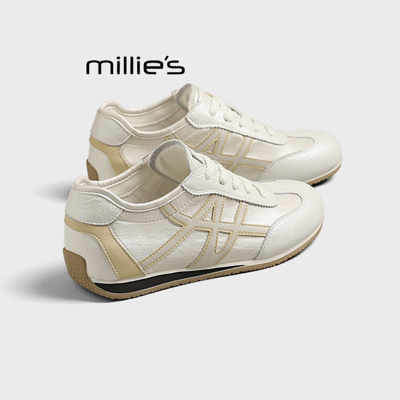 MILLIE'S/妙丽内增高德训鞋女2026春季款休闲百搭板鞋薄底小白鞋,女鞋,德训鞋,淘宝优惠券,粉丝福利购,淘宝优惠卷
