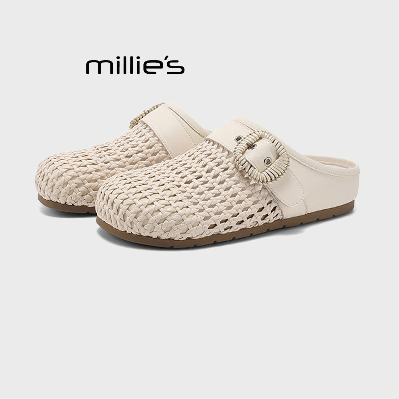 MILLIE'S/妙丽穆勒鞋女包头半拖鞋外穿勃肯凉拖平底防滑夏季新款Z