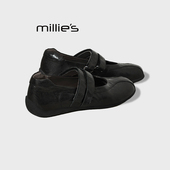 百搭玛丽珍小皮鞋 MILLIE 女2026春季 款 妙丽真皮平底魔术贴单鞋