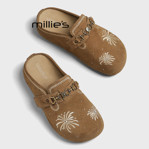 MILLIE'S/妙丽增高半拖勃肯鞋