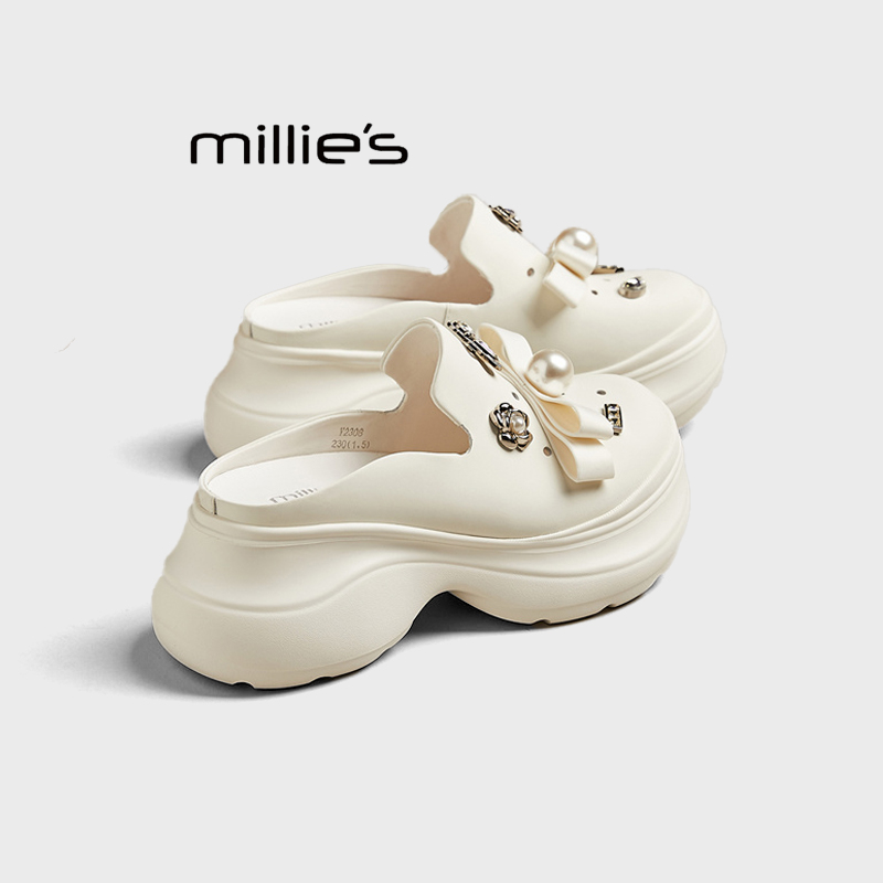 MILLIE'S/妙丽洞洞鞋包头拖婚鞋