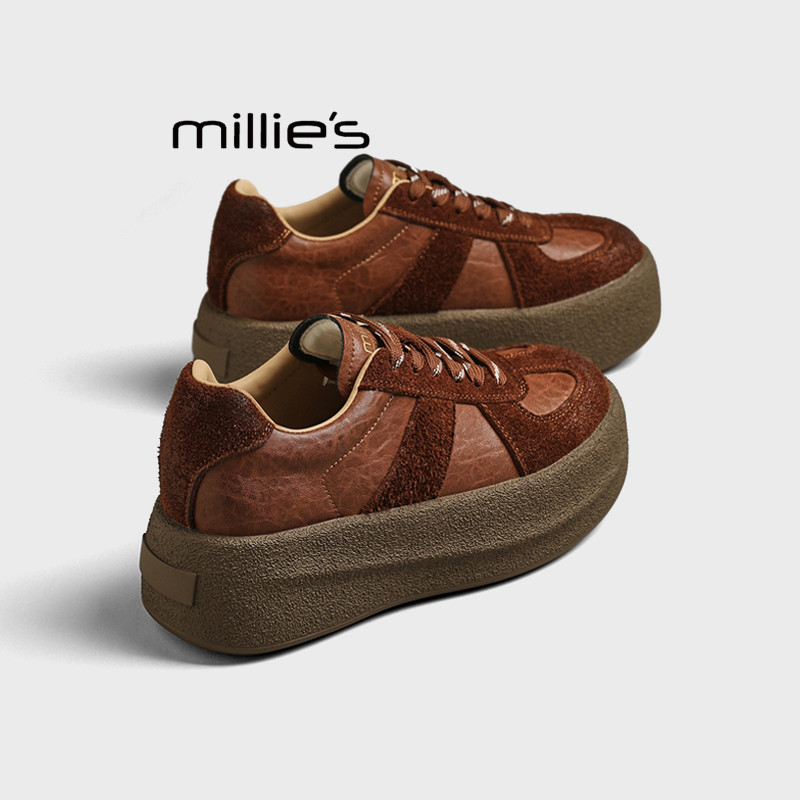MILLIE'S/妙丽阿甘德训鞋女款2025新款秋季百搭增高运动休闲板鞋,女鞋,德训鞋,淘宝优惠券,粉丝福利购,淘宝优惠卷