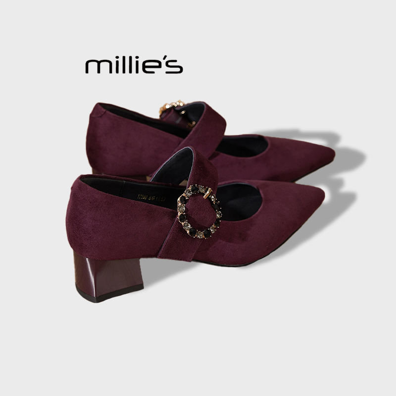 MILLIE'S/妙丽百搭高跟单鞋雨鞋