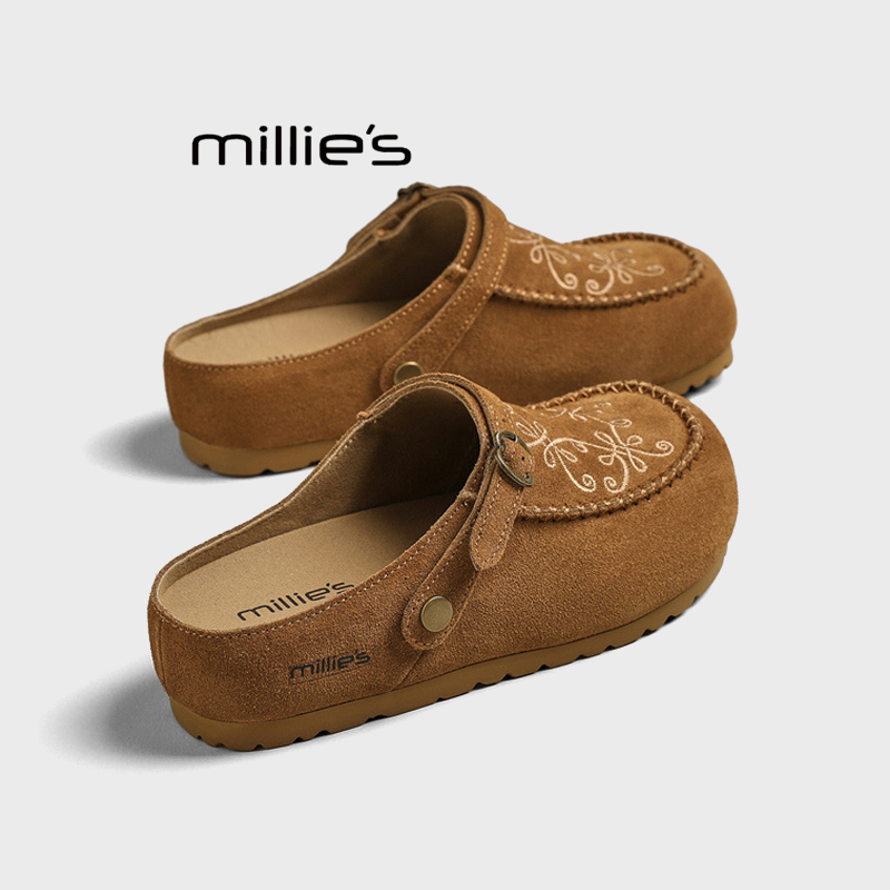 MILLIE'S/妙丽勃肯半拖鞋女