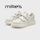休闲鞋 MILLIE 春 真皮厚底板鞋 女魔术贴增高休闲小白鞋 妙丽新款