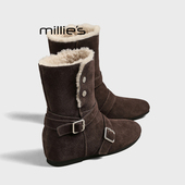 妙丽雪地靴女冬季 新款 MILLIE 厚底加绒保暖棉鞋 皮带扣加厚棉靴Z