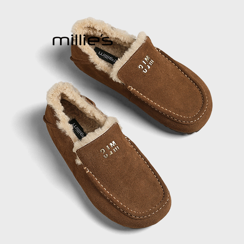 MILLIE'S/妙丽轻便加绒毛毛鞋