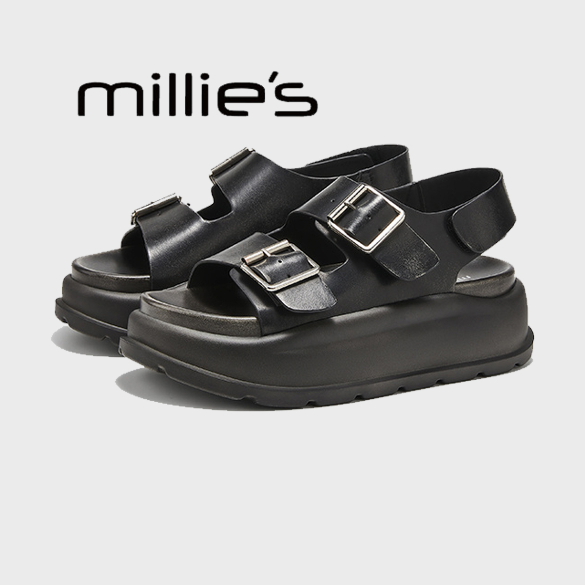 MILLIE'S/妙丽真皮厚底沙滩鞋