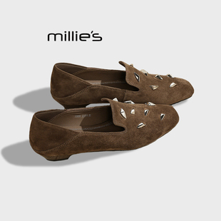 老钱风舒适百搭乐福鞋 妙丽2025秋季 一脚蹬休闲皮鞋 女Z 款 MILLIE