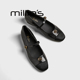 单鞋 MILLIE 一字扣带玛丽珍雨鞋 女浅口平底山茶花法式 妙丽春季