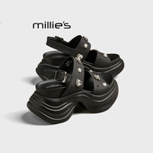 小个子显高百搭不累脚沙滩鞋 MILLIE 女新款 夏季 妙丽厚底凉鞋