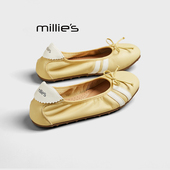 妙丽法式 方头蝴蝶结浅口低跟单鞋 MILLIE 女小众休闲芭蕾舞鞋 夏