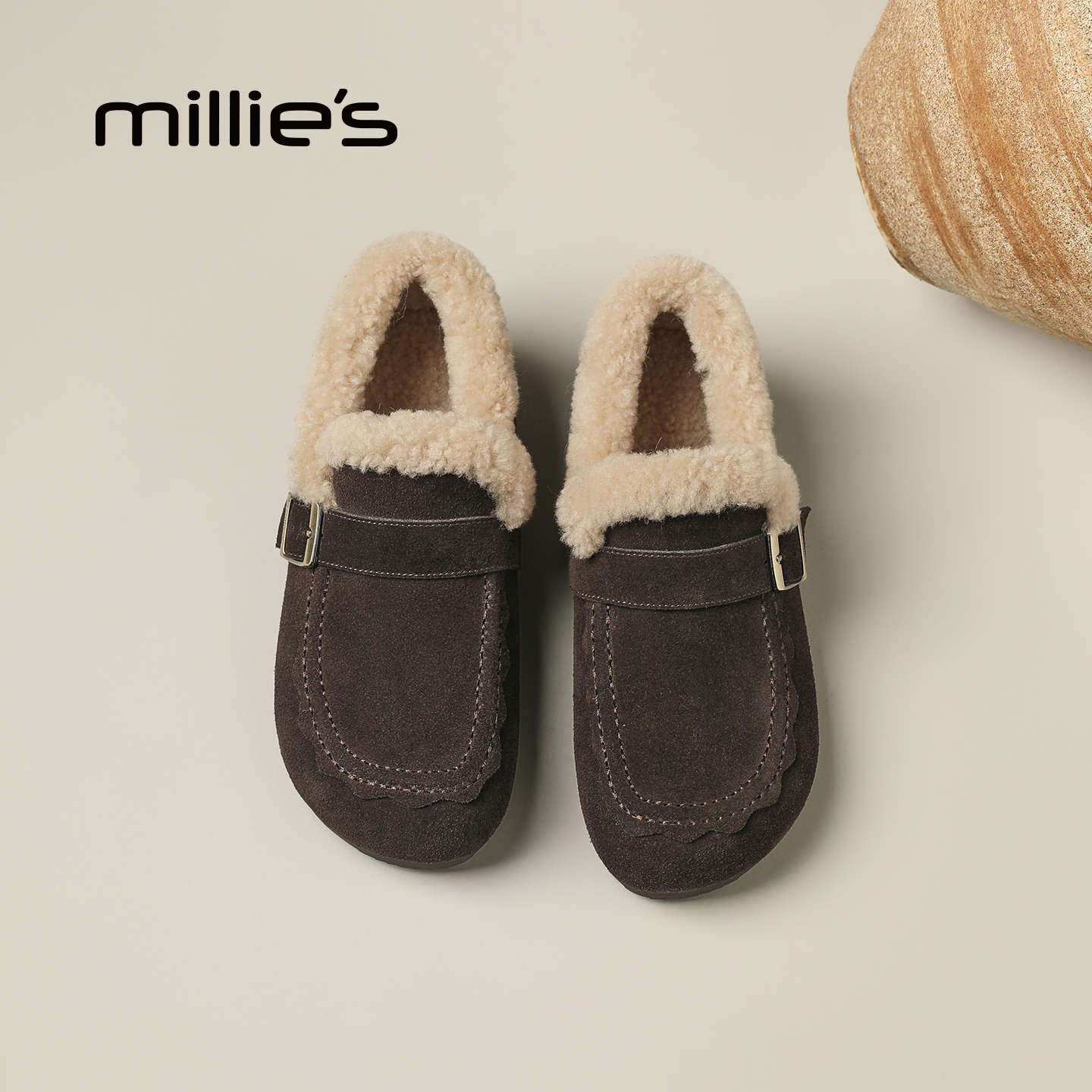 MILLIE'S/妙丽真皮复古勃肯鞋