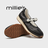 运动休闲鞋 妙丽法式 MILLIE 玛丽珍鞋 2026新款 复古芭蕾德训鞋 女
