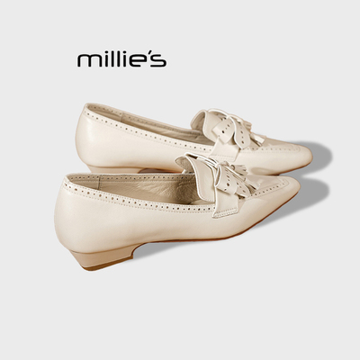 MILLIE'S/妙丽结芭蕾风小皮鞋