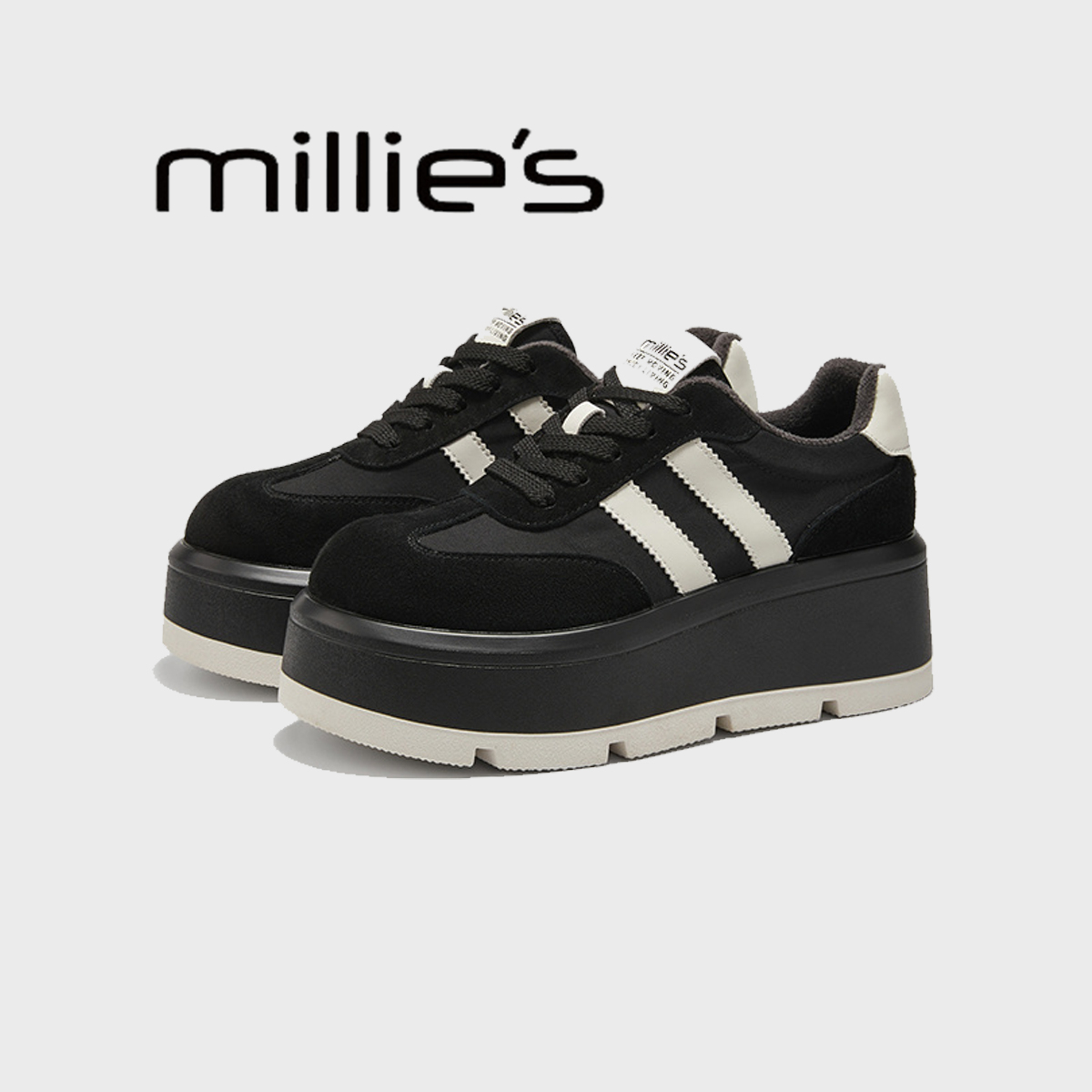 MILLIE'S/妙丽加绒保暖增高板鞋