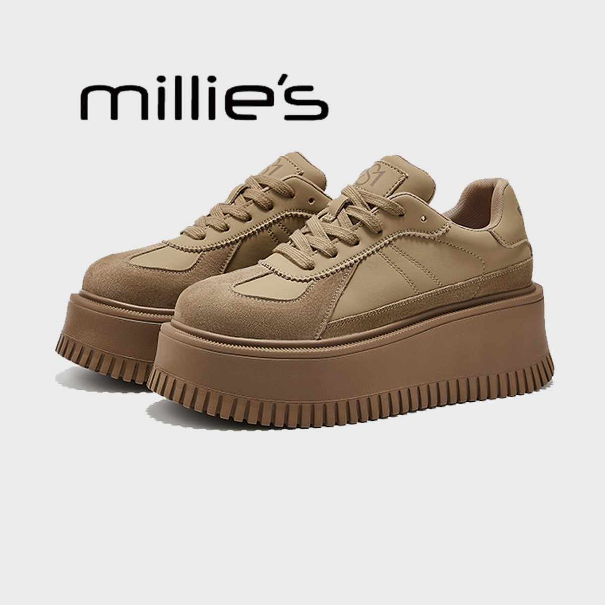 MILLIE'S/妙丽厚底增高板鞋女