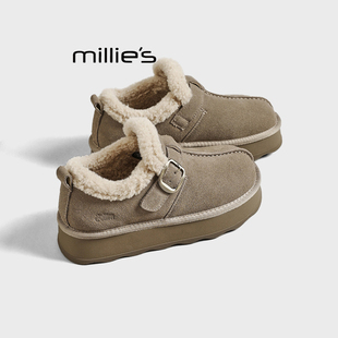 加绒保暖棉鞋 妙丽毛毛乐福勃肯鞋 新款 厚底雪地靴秋冬季 MILLIE