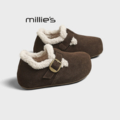 外穿时尚 妙丽女鞋 MILLIE 秋冬新款 加绒勃肯鞋 休闲百搭勃肯鞋 子Z