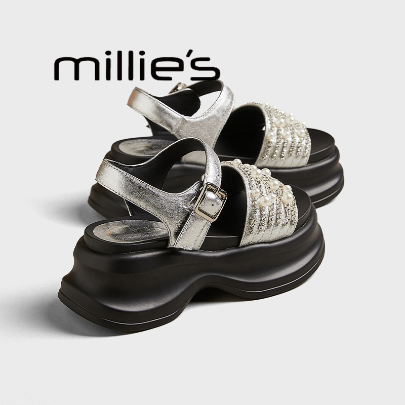 妙丽增高厚底凉鞋女士罗马凉拖鞋