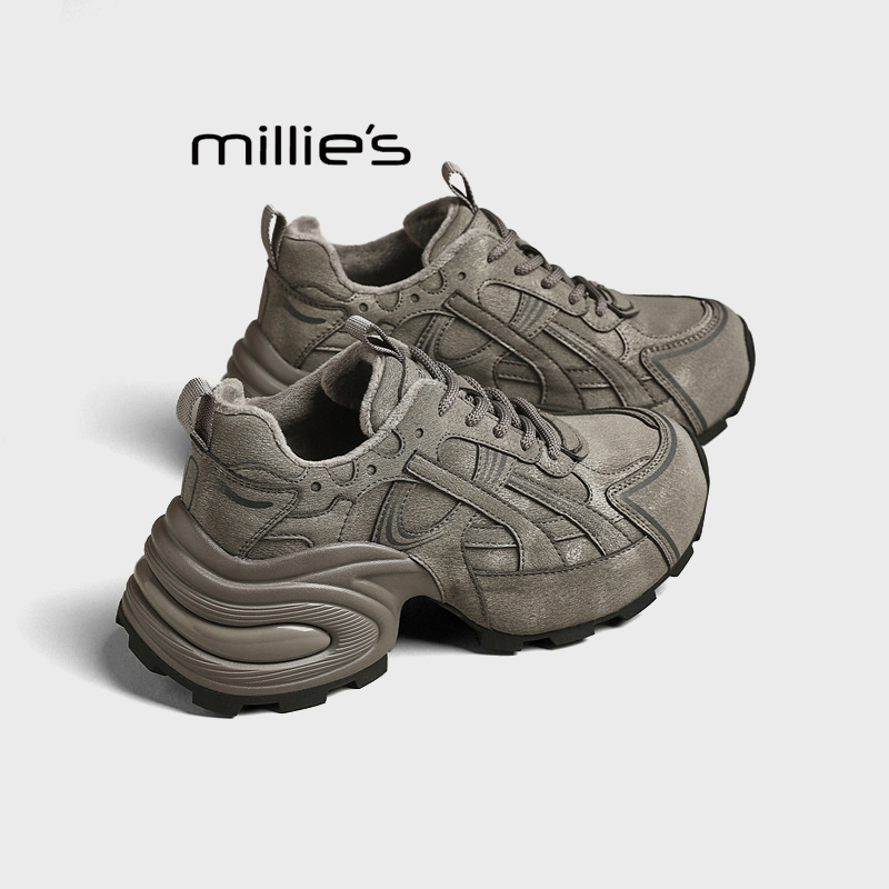 MILLIE'S/妙丽厚底增高老爹鞋