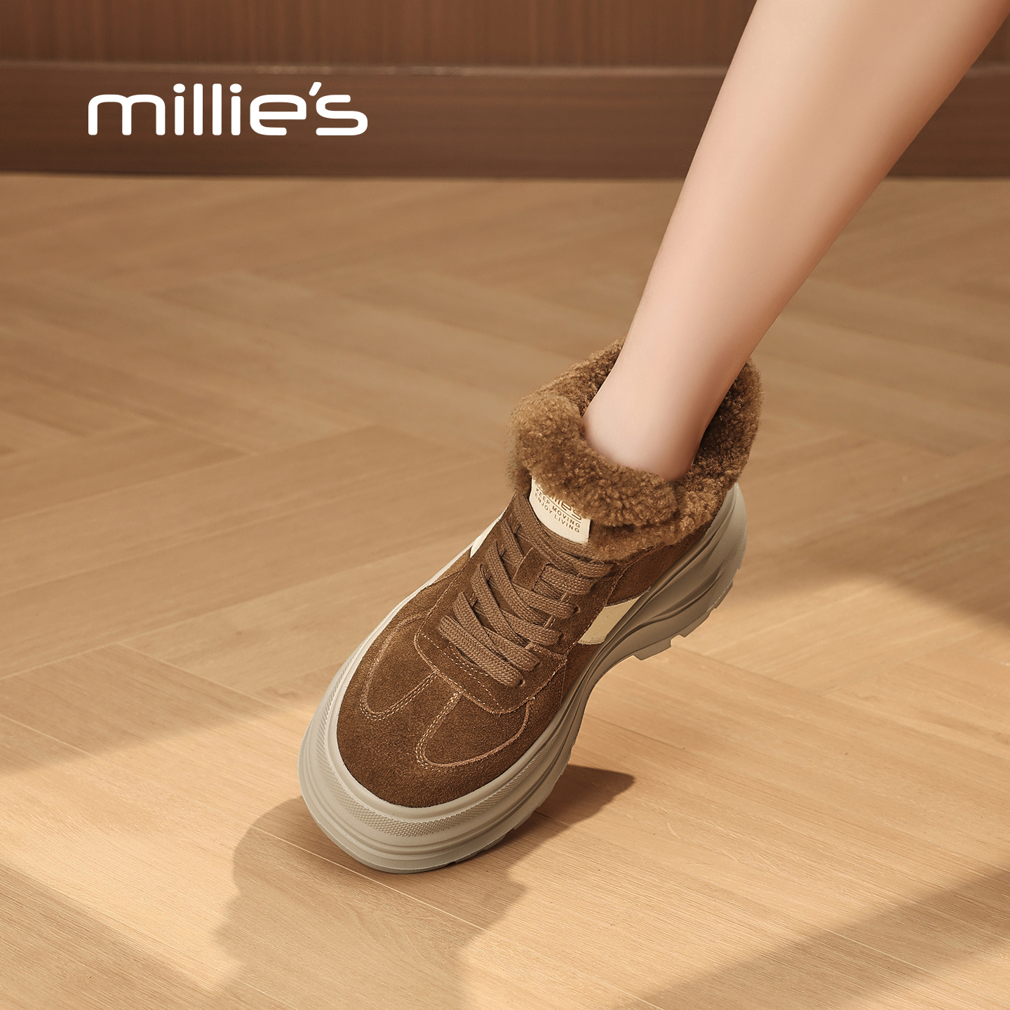 MILLIE'S/妙丽真皮老爹鞋女
