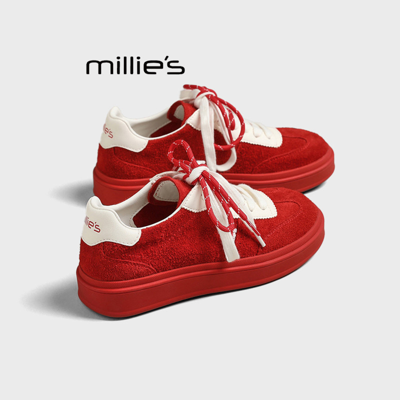 MILLIE'S/妙丽真皮德训鞋雨鞋