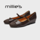 通勤百搭小皮鞋 MILLIE 玛丽珍鞋 女真皮一字扣浅口单鞋 妙丽春季