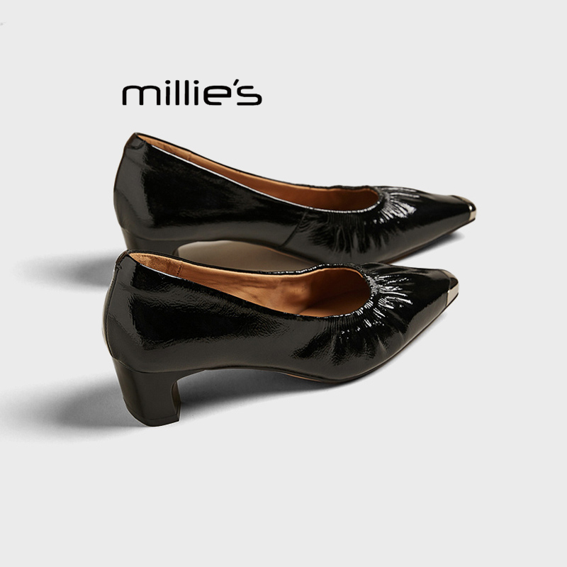 MILLIE'S/妙丽尖头厚底单鞋雨鞋